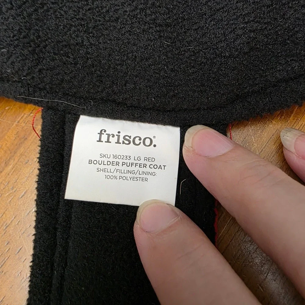 Frisco Large Small to Medium Dog Red Buffalo Plaid Puffer Dog‎ Coat Winter Vest